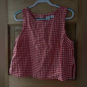 C&C California Linen Red and White Gingham Top